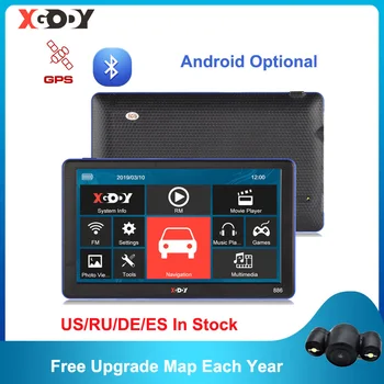 

XGODY 886 7'' Truck Car GPS Navigation 256M+8GB Capacitive Screen Navigator Reaview Camera Optional FM 2020 EU Free Sat nav Maps