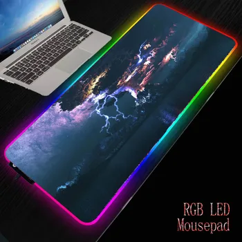 

MRGBEST Landscape Lightning Large Mousepad Lockedge Mouse Mat Keyboard Mat Table Mat Desk Mat for Notebook Laptop Gamer Mousepad