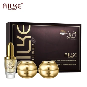 AILKE 24K gold facial essence glycerin liquid toner face skin cream whitening vitamin c brightening moisturizing beauty sets 1