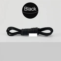 Premium Waxed Cotton Waterproof Round Shoelaces - 160cm (Black)