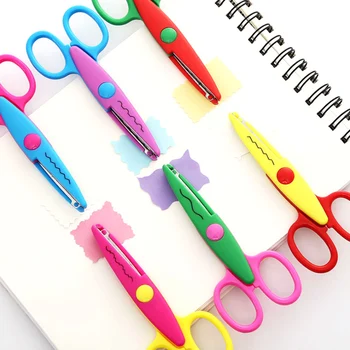 6pcs Paper Cut Wave Edge Craft Scissors DIY student cut handicraft handmade shear creative diary craft kid paper scissors 6