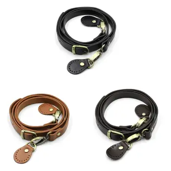 

120cm PU Leather Shoulder Bag Belt Strap with Metal Buckles Crossbody DIY Replacement Accessories