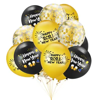 

30pcs Happy New Year Balloons 2021 Year Printing Latex Balloons (Assorted Color)