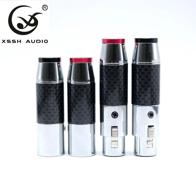 

XSSH Black Carbon Fiber Shell Rhodium-plated Copper Tellurium Nylon XLR Audio Jacket 3-pin Connector 2 Dressed Women 2 Male XLR