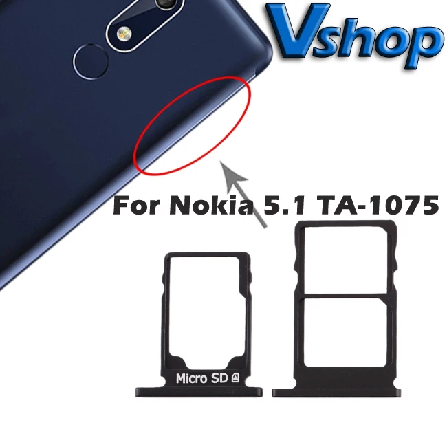 For Nokia 5.1 TA-1075 SIM Card Tray + Micro SD Mobile Phone Replacement Parts | Мобильные телефоны и аксессуары