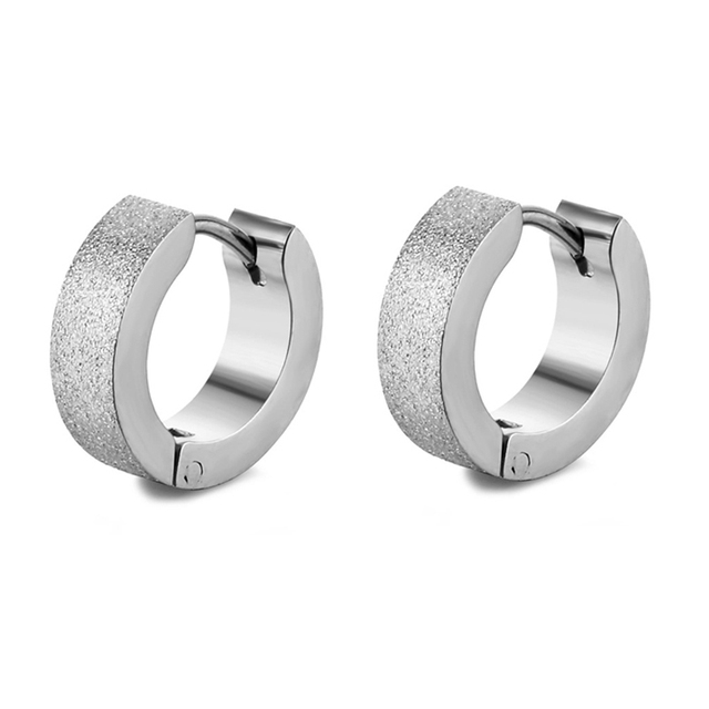 pair Classic Korean Punk Stainless Steel Ear Clip Earrings For Men Women Black No Pierced Fake Ear Circle New Pop Jewelry