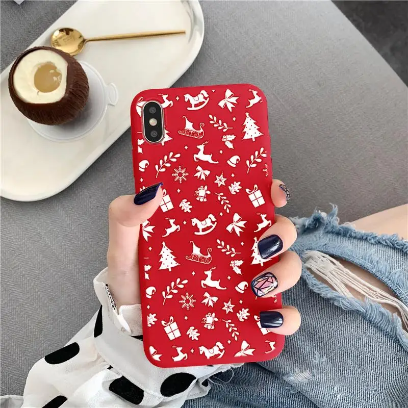Чехол с рождественским рисунком для Oneplus 7 Pro 6 5T 6T TPU матовый чехол для iPhone 11 Pro XS MAX XR X 8 7 6 6S Plus 5 5S SE - Цвет: ktduobai