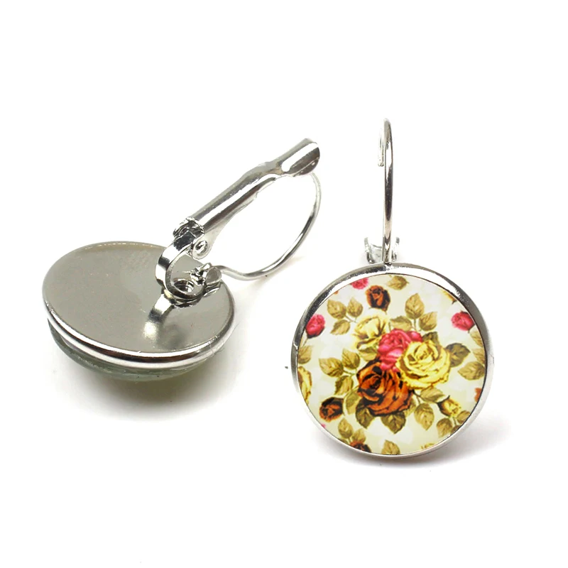 1Silver Новые Розовые Красивые Ретро Хрустальные модные ювелирные изделия Круглые ретро серьги ручной работы розы длинные женские серьги красочные - Окраска металла: 1Silver