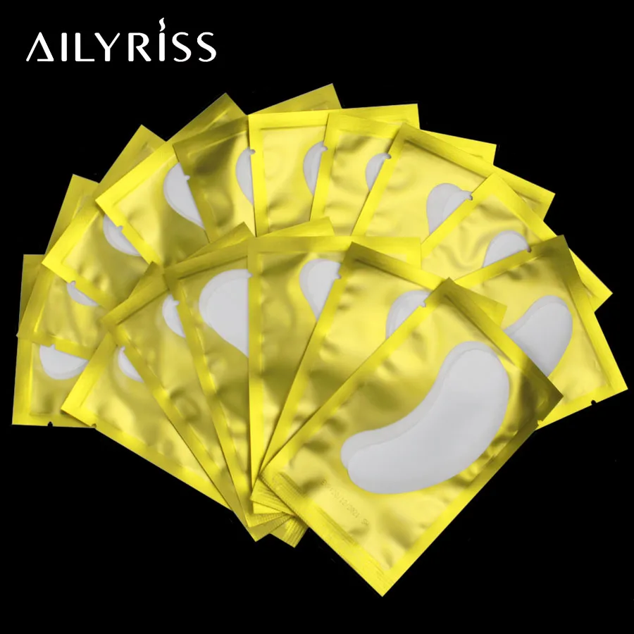 

20/50/100pairs Gold Paper Patches Grafted Eye Stickers Eyelash Under Eye Pads Eye Paper Patches Tips Sticker AILYRISS