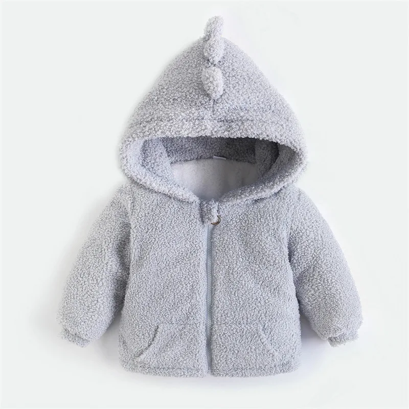 

Autumn Winter Infant Thicken Warm Baby Boys Girls Clothes Flannel Kids Hooded Coat Jacket for girls Plus velvet Newborn Clothes