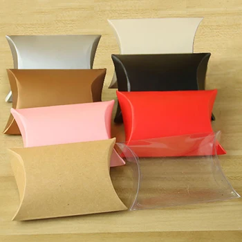 

Lychee Life 50pcs Pillow Shaped Candy Box Solid Color Candy Box DIY Festival Party Christmas Decoration Accessories