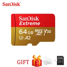 SanDisk, экстрим, Micro SD карта U3 A2, карта памяти, 32 ГБ, 64 ГБ, 128 ГБ, 256 ГБ, TF карта для камеры, Дрон, картао де Мемория
