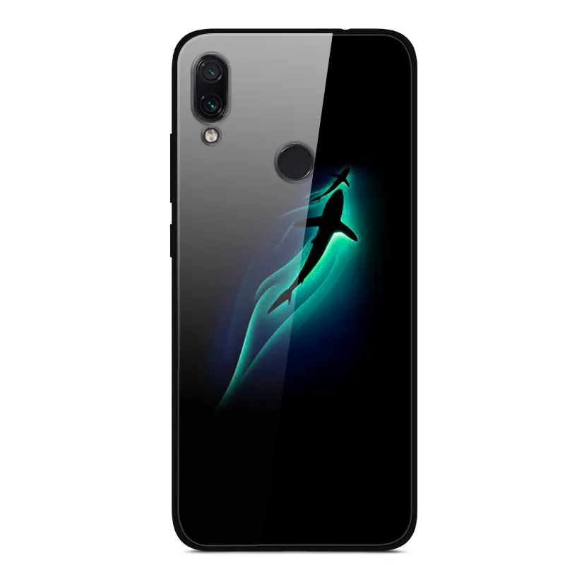 Для Xiaomi Redmi 7 Чехол из закаленного стекла твердая задняя крышка для Xiaomi Redmi Note 7 чехлы для телефонов силикон бампер Coque на Redmi7 Note7 - Цвет: 22