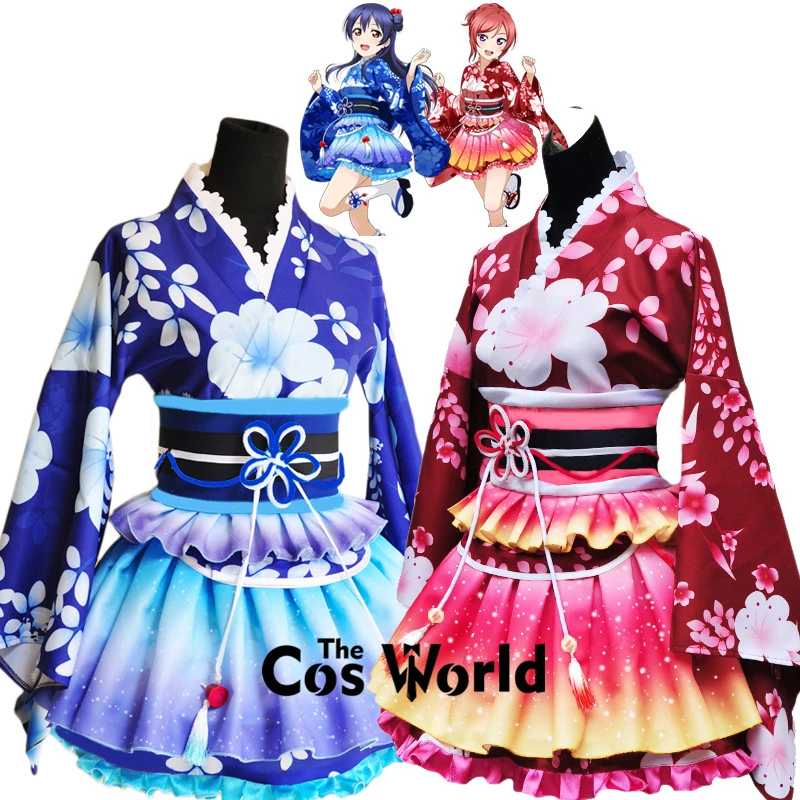 Love Live Sonoda Umi Maki Nishikino Summer Festival Kimono Yukata Dress Outfit Anime Customize Cosplay Costumes Anime Cosplay Costumes Cosplay Costumefancy Dress Aliexpress