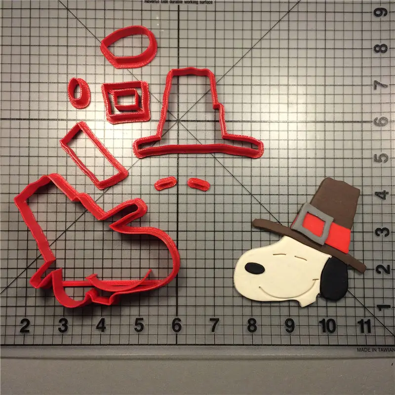 3D печатные пластиковые Charlie коричневый Снупи Пилигрим Вудсток резка для печенья и помадки набор кекс Топ украшения