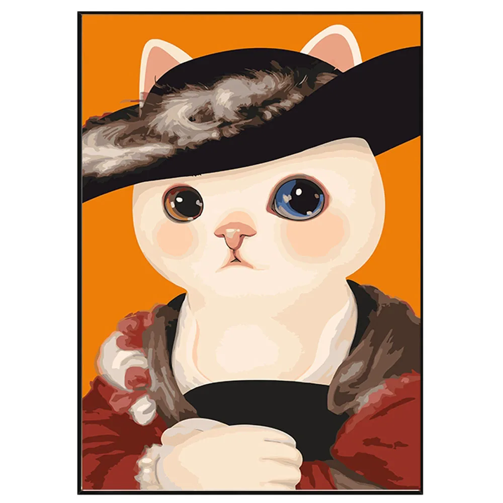 

100% handmade oil painting Spanish cat rich animal pictures decorative wall art canvas Nordic style home decoration living room