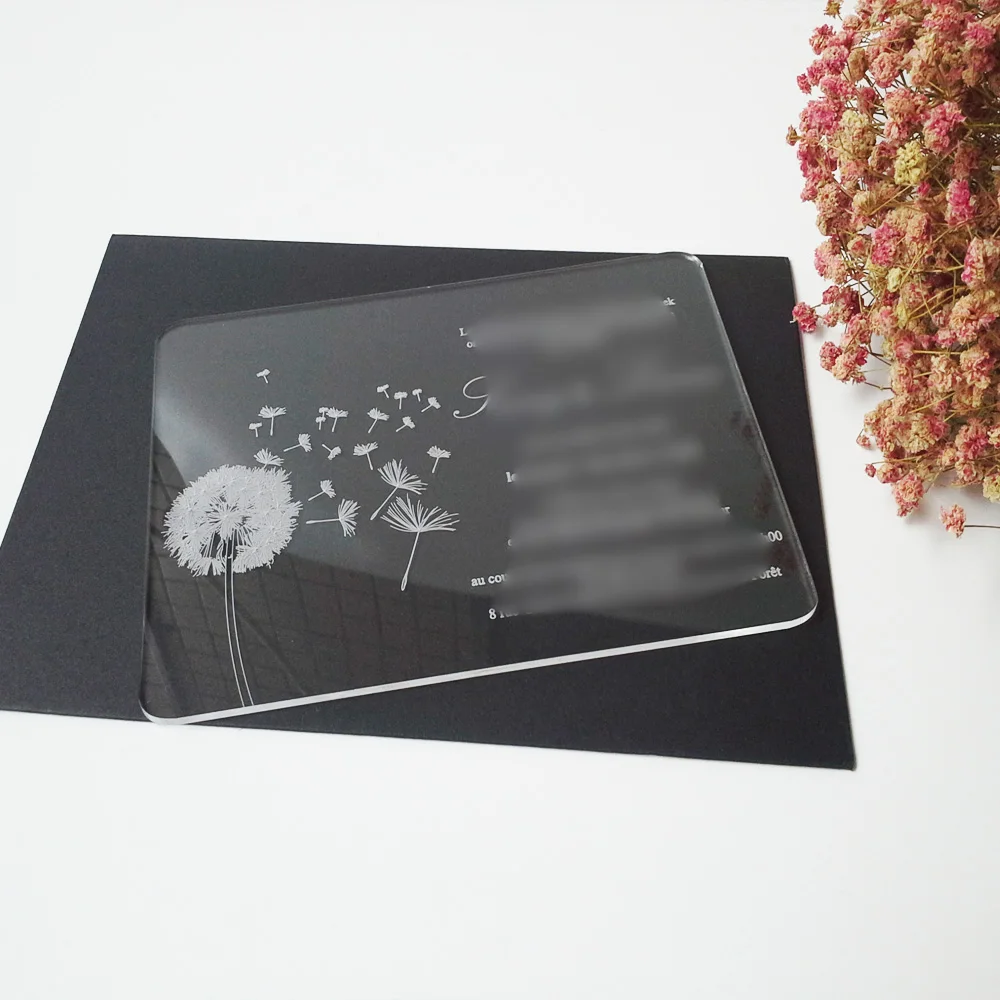  Sample order for 5*7inch dandelion elements rectangle shape clear acrylic wedding invitation card(O - 32697078231