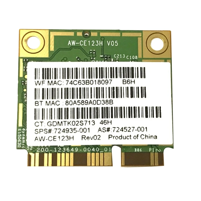 BCM4352 BCM94352HMB Половина мини PCIe PCI-Express беспроводной WiFi WLAN BT Bluetooth карта 802.11AC 867 МГц для 724935-001