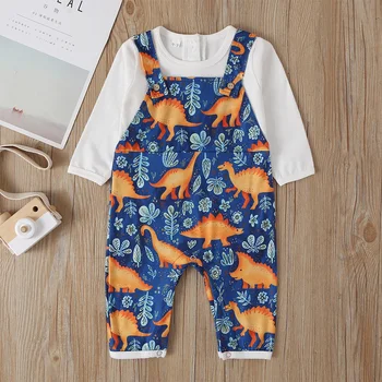 

Baby clothes autumn jumpsuit Long sleeve cartoon dinosaur baby romper 0-1 year old newborn clothes