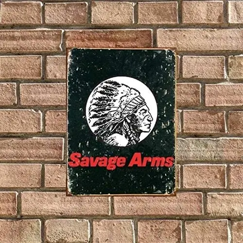 

Savage Arms Vintage Style Metal Sign Iron Painting for Indoor & Outdoor Home Bar Coffee Kitchen Wall Decor 8 X 12 Inch