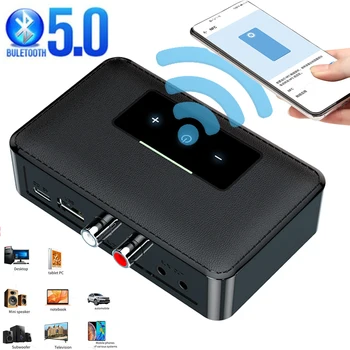 

NFC Bluetooth 5.0 Audio Receiver Transmitter Wireless Audio Adapter 3.5mm Aux Output Support U Disk Music Play
