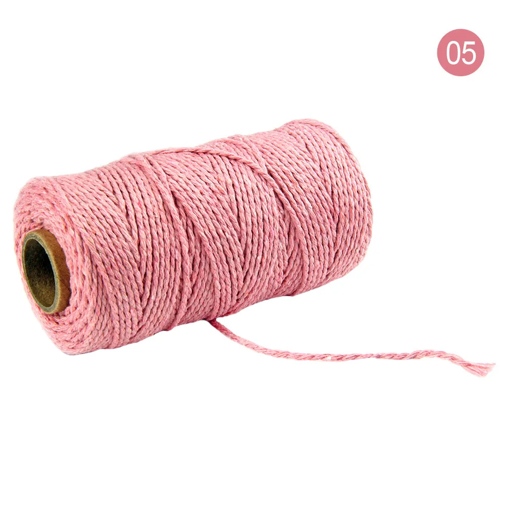 Style 5 2 мм, 100 м, шнур для макраме, хлопковый натуральный шнур, шпагат, шнур для макраме, шпагат для рукоделия, декор на стену, хлопковый пекарь, черный - Цвет: Style 5