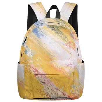 

Abstract Garbage Color Composition Backpack Interior Key Chain Holder Luxury Backpack Arcuate Shoulder Strap