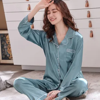 

Lady 2PCS Sleep Suits Pajamas 2020 Summer New Pyjamas Suit Casual Nightgown Sexy Intimate Lingerie Sleepwear Silky Home Wear