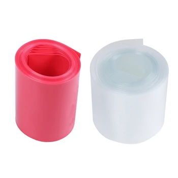 

2M 50mm Width PVC Heat Shrink Wrap Tube Red for 2 x 18650 Battery & 4m 27mm Dia Clear for 1 x 26650 Battery