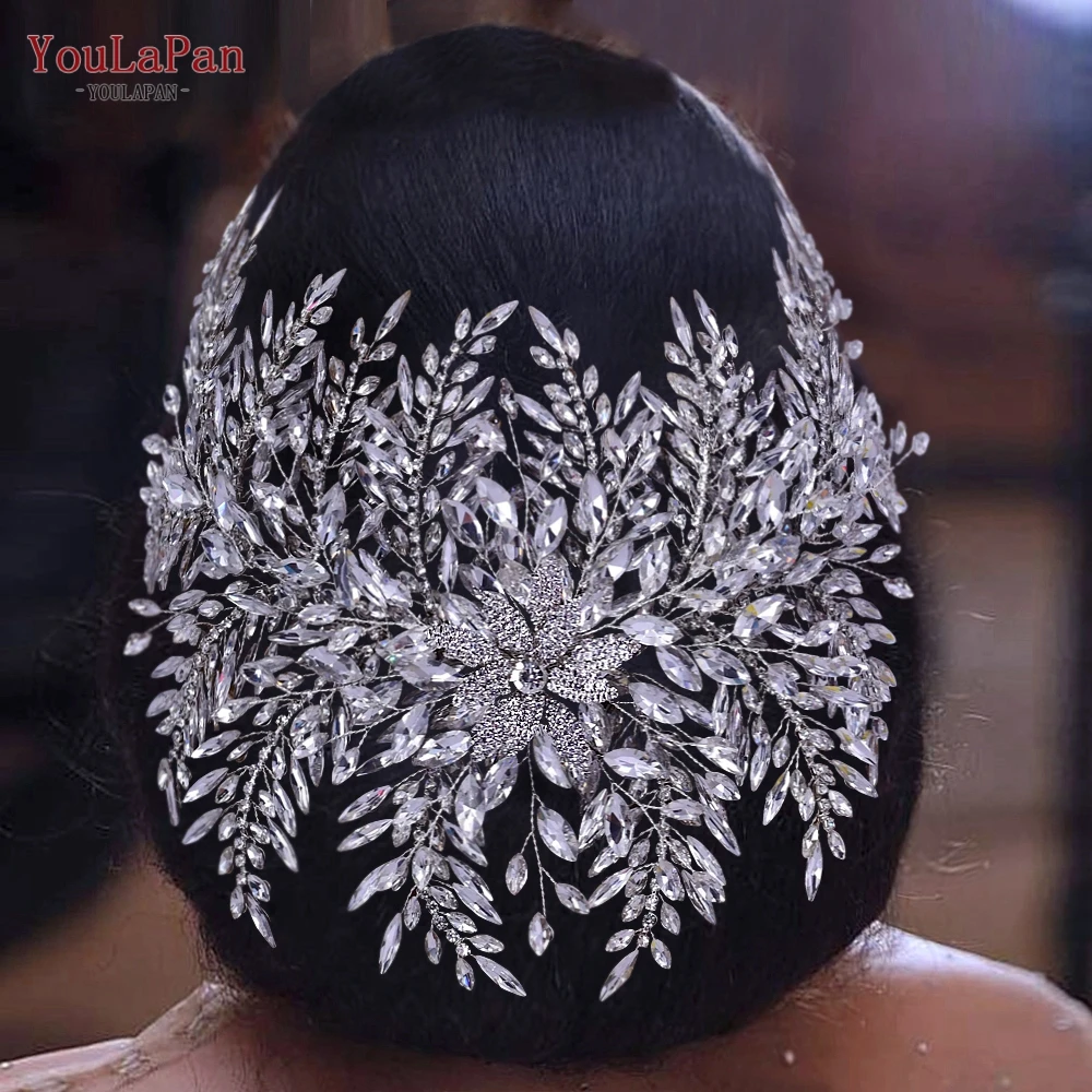 Bridal Hair Accessories Crown Headband Bridal Jewelry Set YouLaPan HP420 Wedding Accessories Bridal Headpieces Luxurious Banquet Jewelry Headdresses Bride Tiara and Crown Flower Headband