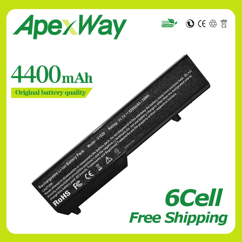 

Apexway 4400mAh 11.1v Laptop Battery for Dell Vostro 1310 1320 1510 1520 T114C 0N241H N956C N958C 312-0922 312-0725 45110587