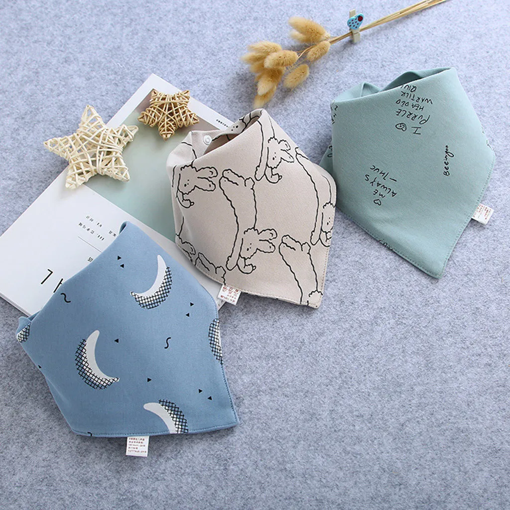 Baby saliva towel bib Baby Bibs Saliva Towel Baby Boys Girls Feeding   bib newborn cotton triangle scarf 3 pencil bears