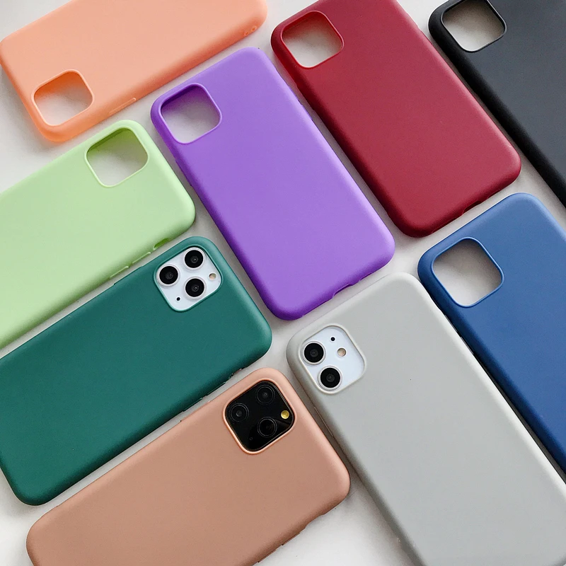 Однотонные милые телефонные чехлы LOVECOM для iPhone 11 Pro Max XS XR 6 6S 7 8 Plus X Мягкая