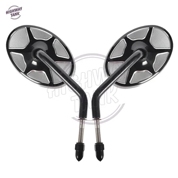 

8mm Cut Black Motorcycle Rear View Mirros Case for Harley Davidson Touring Dyna Sportster Softail FLD FLS XL883 FLHX