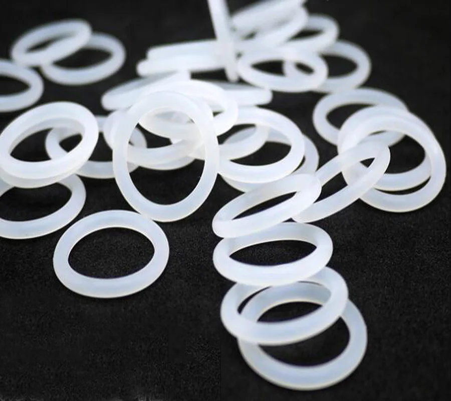 Food Grade Silicone O-Ring Seal Washer, White Rubber, 4mm Thickness, OD 15-80mm