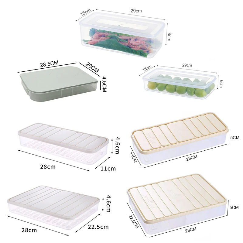 Food Storage Containers Freezer Container Plastic Food Storage Flour Freezing Box Leavening Pizza Cereals Box Food Storage Boats