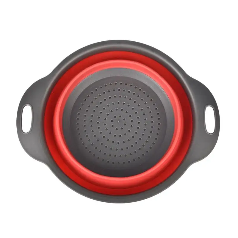 Silicone Collapsible Drain Basket Filter Creative Folding Vegetable Fruit Storage Basket Kitchen Multifunctional Storage Tool