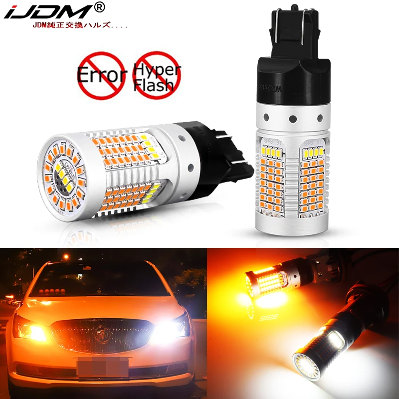 iJDM Switchback LED Bulb For Turn Signal/DRL Car Light T20 Led 7443 W21/5W 1157 BAY15D P21/5W T25 3157 P27/7W No Hyper Flash LED 1pcs car led brake light w21 5w w21w p21 5w bay15d ba15s p21w for peugeot 206 307 sw 407 partner 508 308 406 301 5008 2008 408