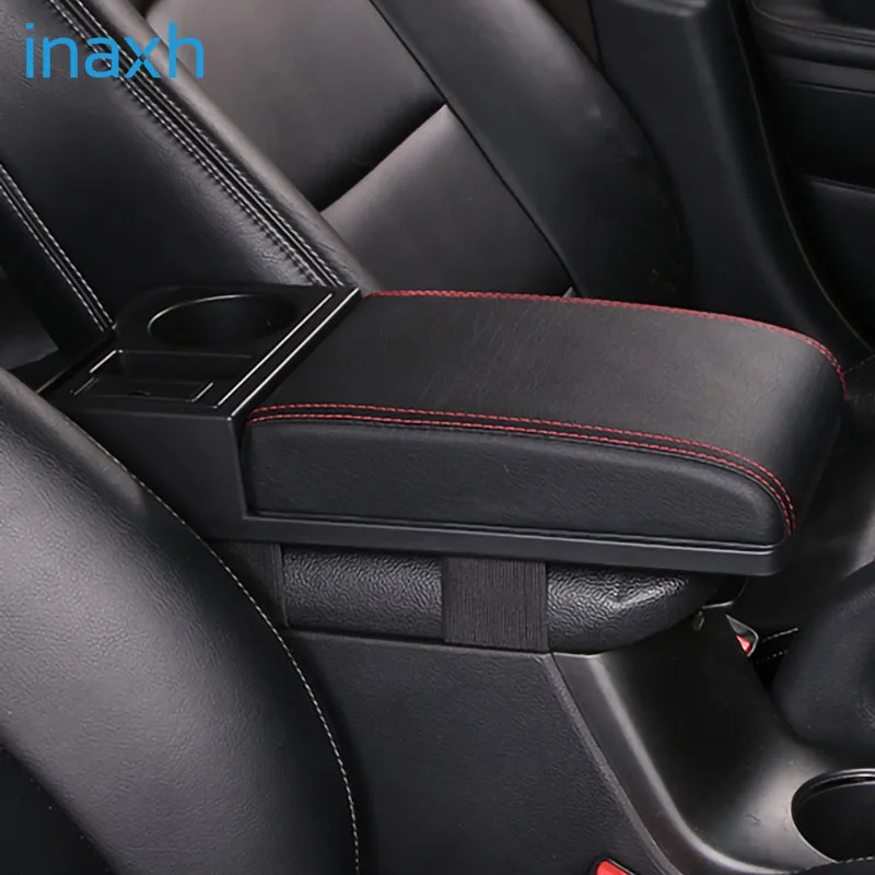 BIXUAN Bracciolo Universale Per Auto In Pelle PU Con Vanetto Portaoggetti – Altezza Regolabile – Sinistro