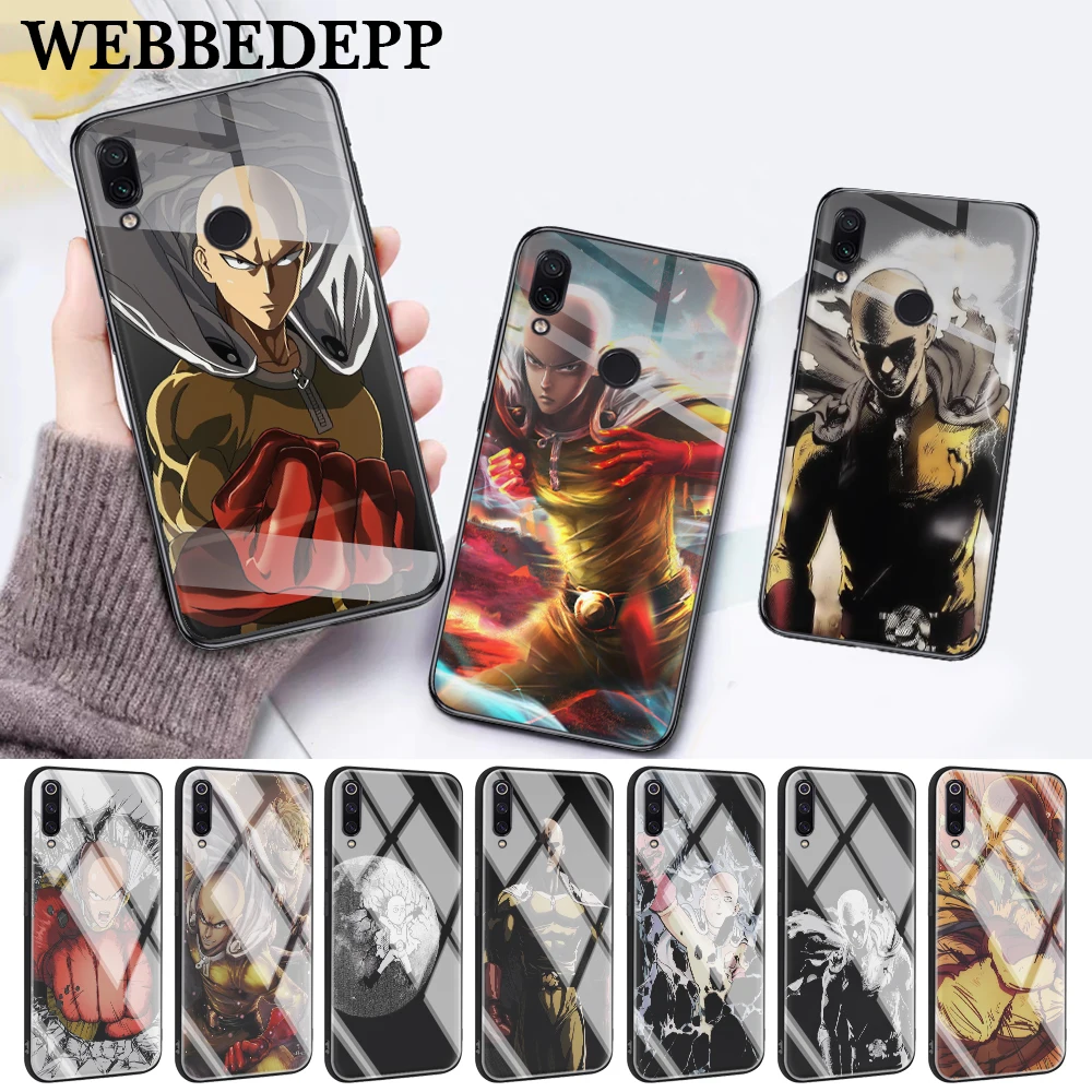 One Punch Man Hero Characters Upscale Glass Case for Xiaomi 8 Lite 9 A1 A2 5X 6X F1 Redmi 4X 6A Note 5 6 7 Pro | Мобильные телефоны
