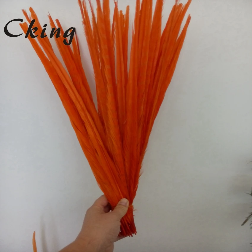 Cking 100PCS Hot Pink Dyed Ringneck Pheasant Feathers 55-60cm 22-24 Inches Long Carnival Halloween Decorative Plume Craft Making