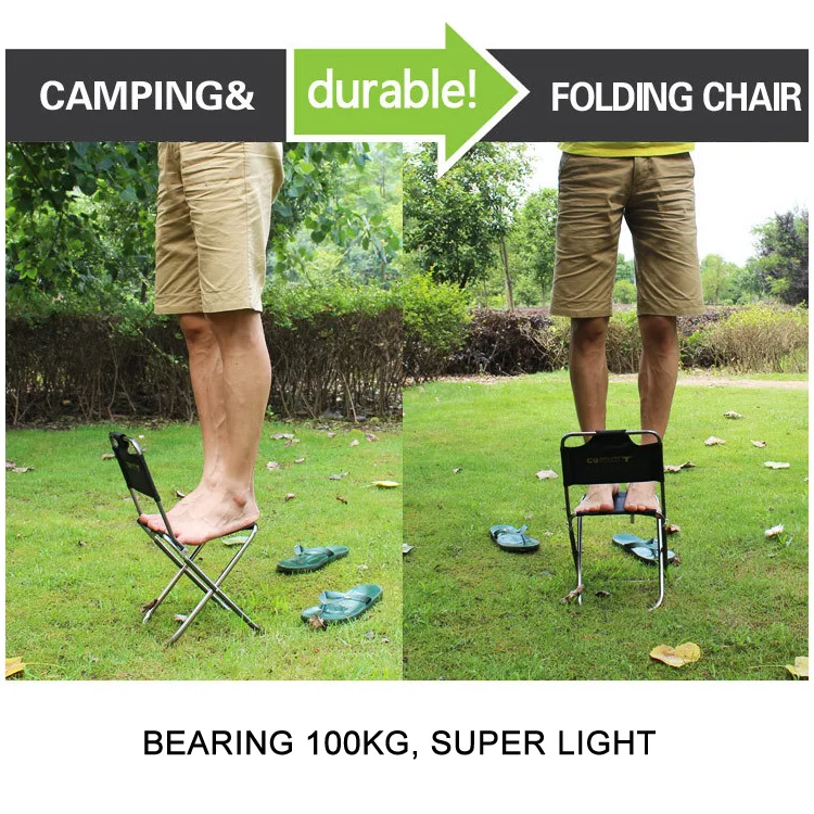Ultralight Outdoor Fishing Chair Aluminum Alloy Nylon Folding Small Size Chair Camping Hiking Seat Stool