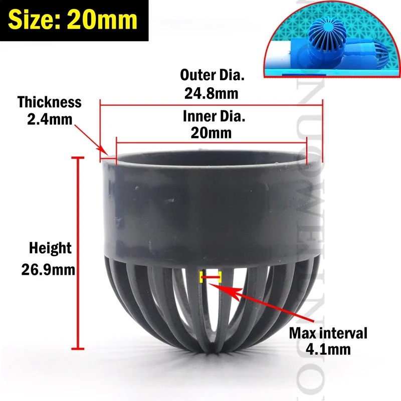 2pcs PVC Air Duct Vent Cover PVC Vent Cap Breathable Cap Aquarium Fish Tank Seafood pool Overflow Pipe Fitting Tube Pervious