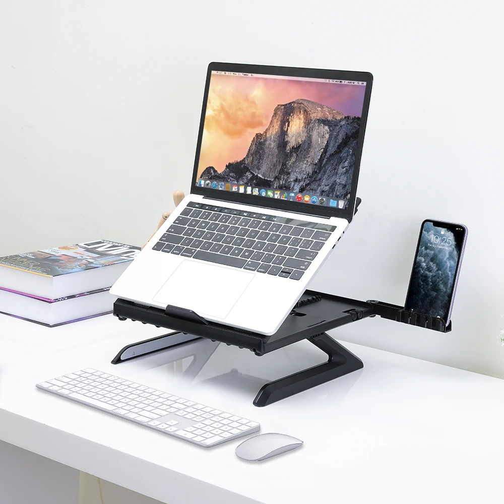  Tronsmart D07 Foldable Adjustable Laptop Stand with Phone Holders Compatible with 10 to 17-in Lapto