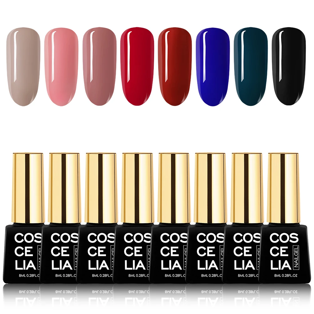 Set E COSCELIA 8 шт./компл. набор гель-лаков для ногтей Набор для ногтей Гель-лак 40 цветов для дизайна ногтей маникюрный набор для ногтей для маникюра - Цвет: Set E