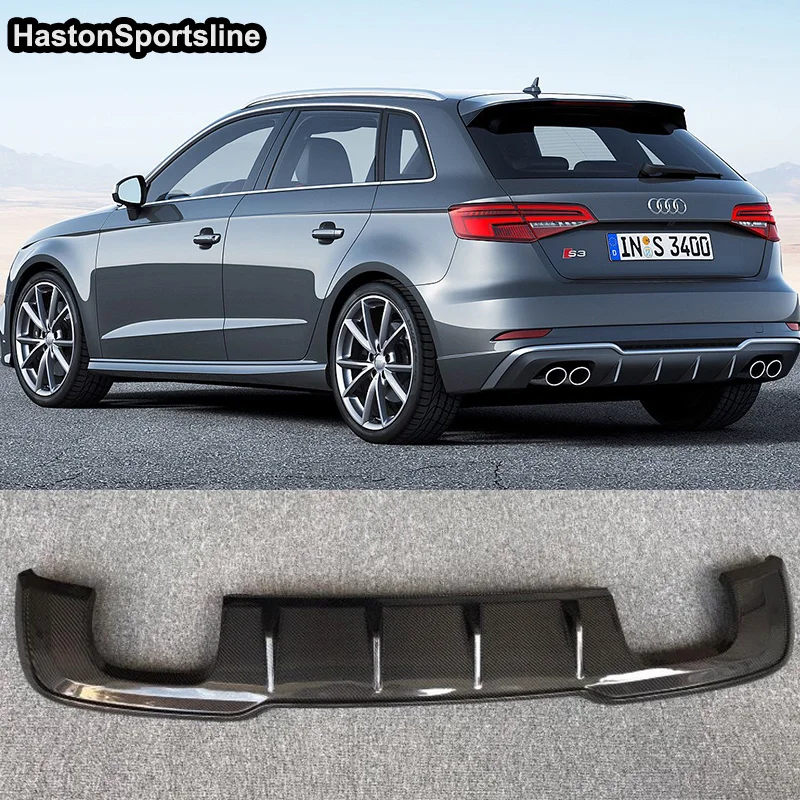 Диффузор для заднего бампера Audi A3 S3 RS3 S Line 2017 2018 2019|Обвесы| |