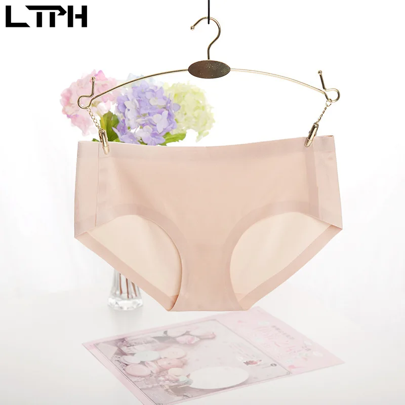 

LTPH 2020 Summer Hot sale New breathable Ice silk seamless lingerie comfortable simple Solid Lining cotton sexy panties Briefs