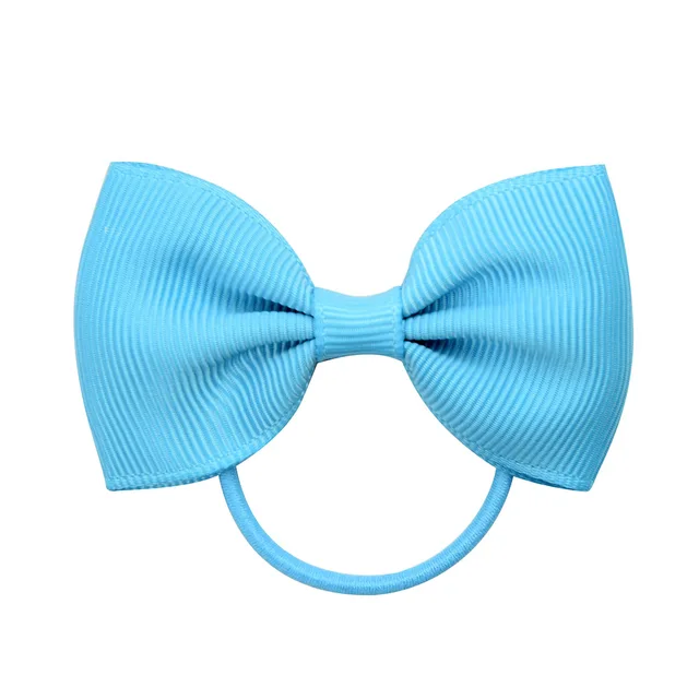 1Pcs Novelty Small Mini Solid Baby Elastic Rubber band Head rope Ribbow Bow Tie For Girls Headwear Hair Accessories 07