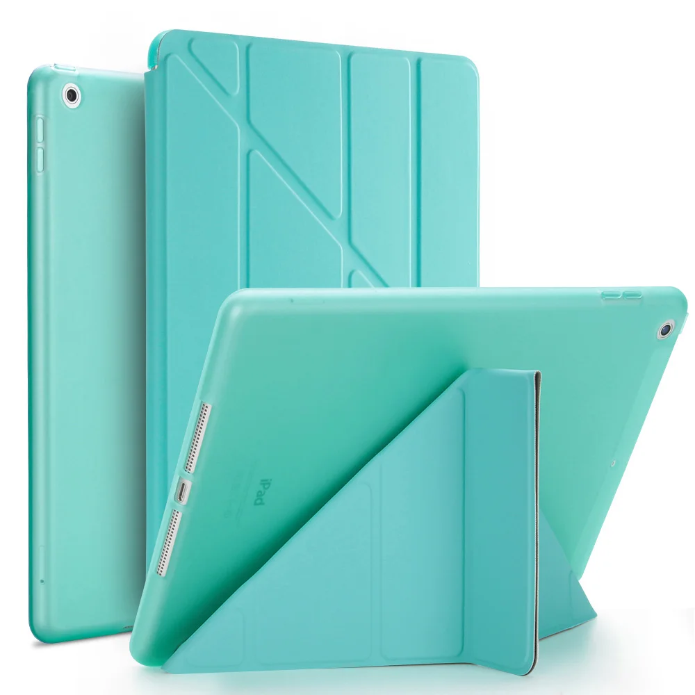 GOLP Чехол для iPad Air 2, PU кожаный чехол-подставка с откидной передней крышкой из мягкого ТПУ Смарт-Чехол для iPad Air 2 - Цвет: Blue 2