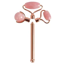 Три головки для лица, для кожи, массажное колесо, практичный, для шеи, искусственный нефрит, портативный, сменный, прокатный, ручной, изысканный